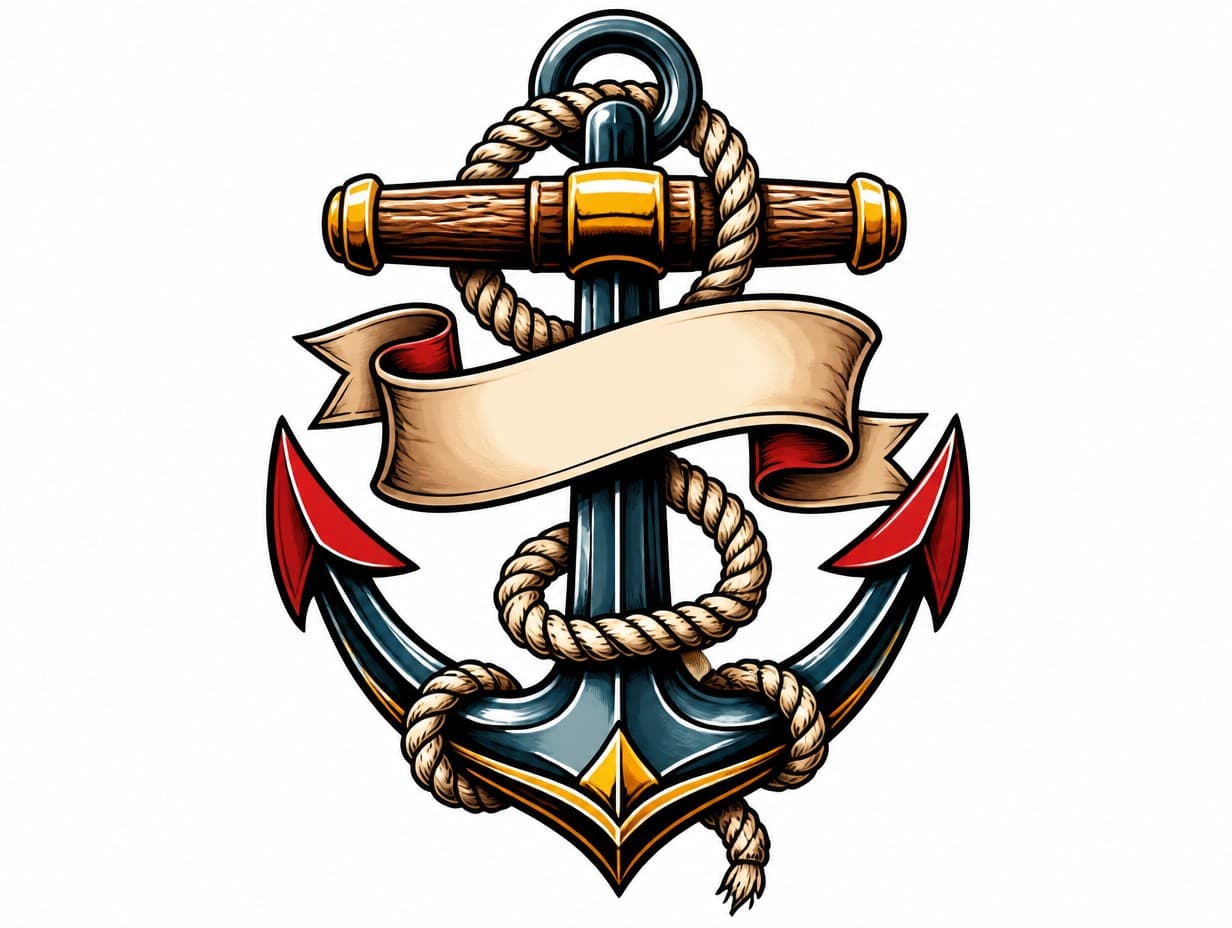AI-generated anchor tattoo design sample