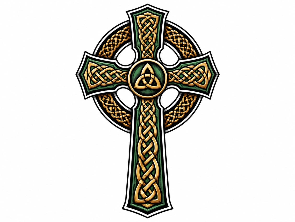 AI-generated celtic cross tattoo design sample