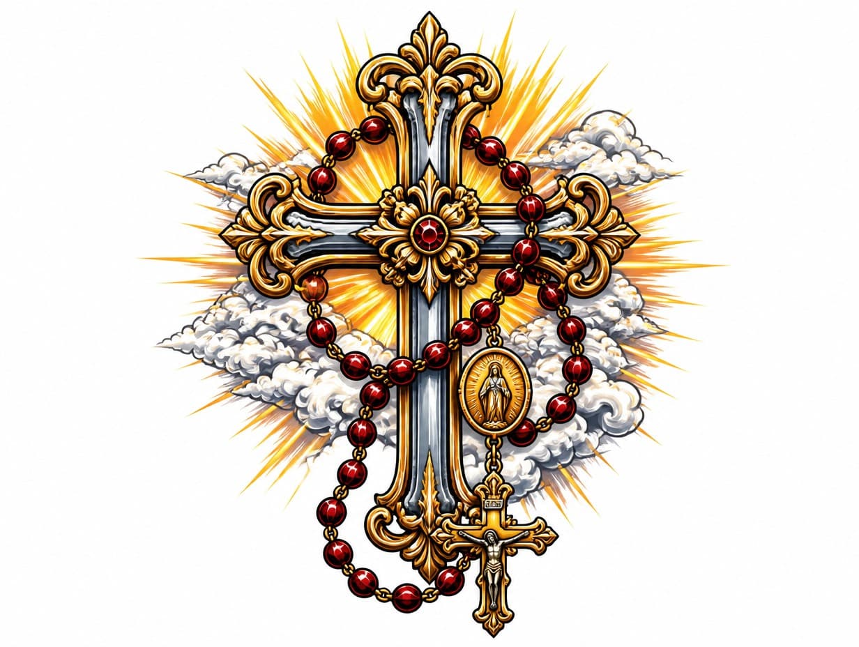 AI-generated cross tattoo design sample