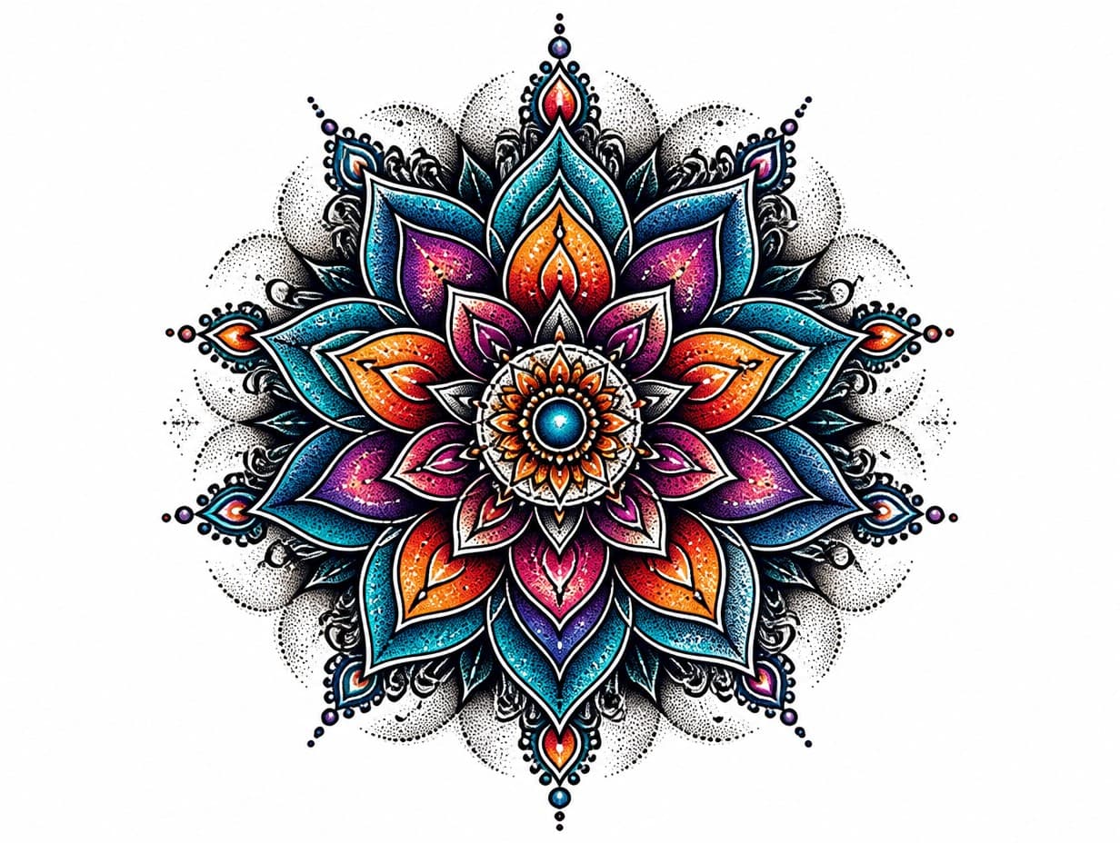 AI-generated dotwork tattoo design sample