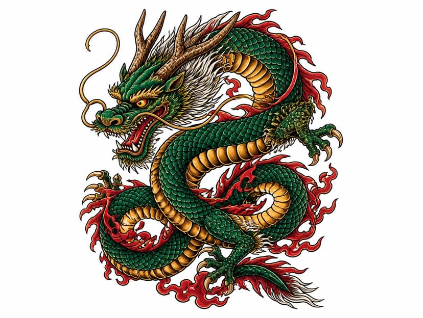 AI dragon tattoo design