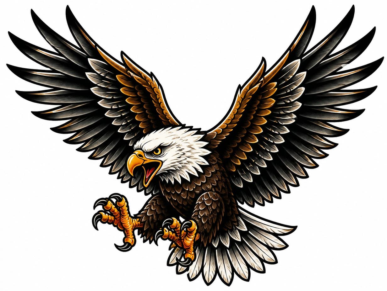 AI-generated eagle tattoo design sample