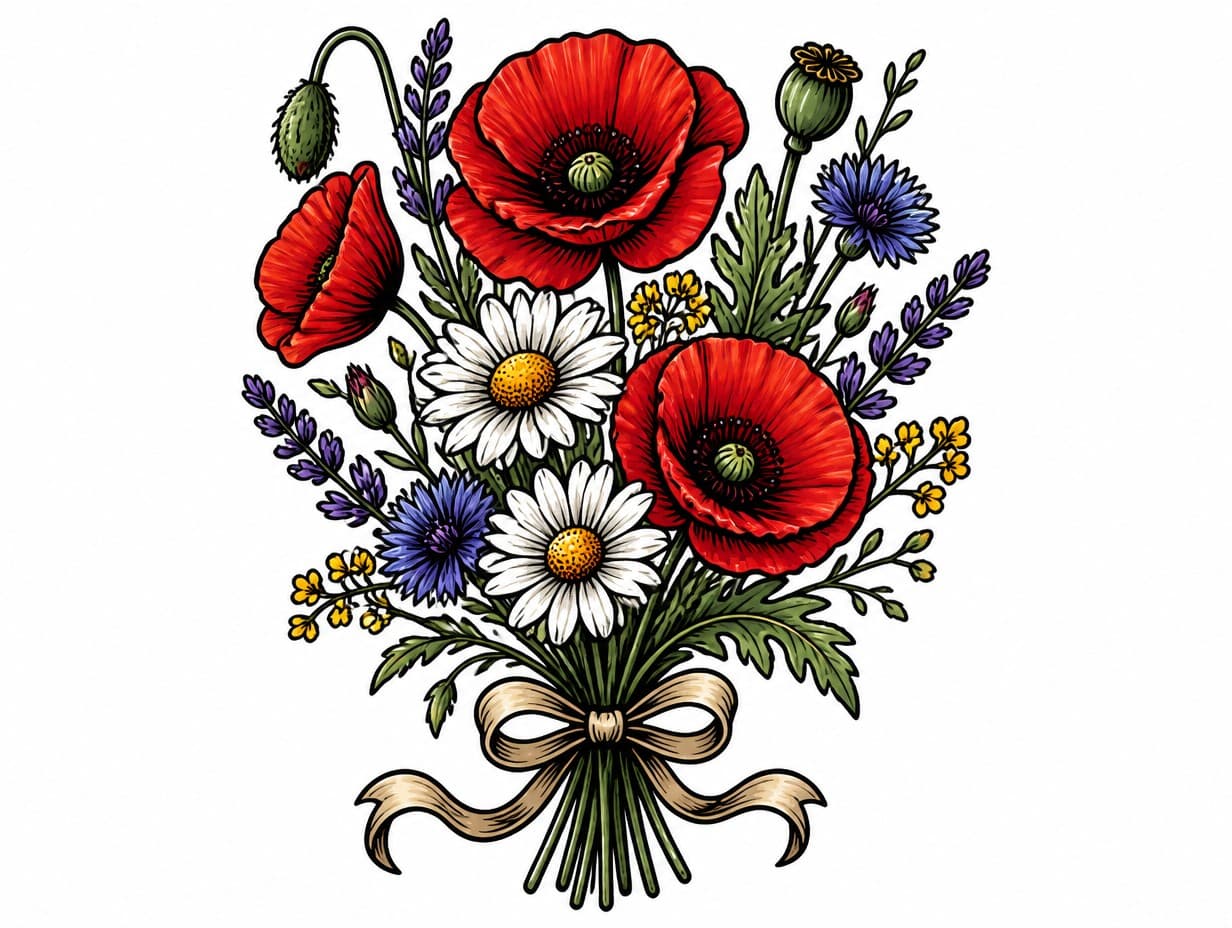 AI-generated flower tattoo design sample