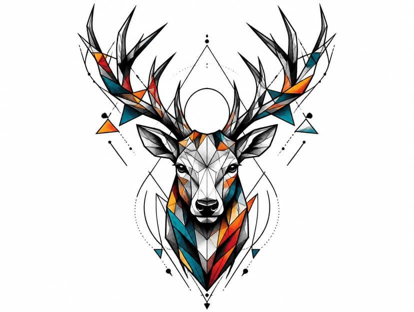 AI geometric tattoo design