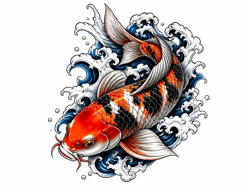 AI koi fish tattoo design