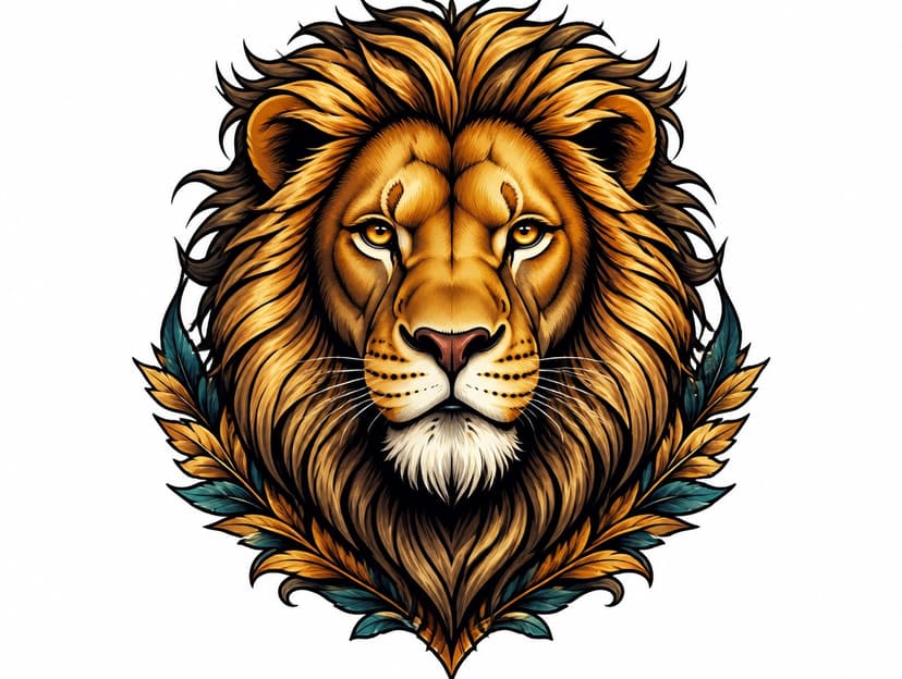 AI lion tattoo design