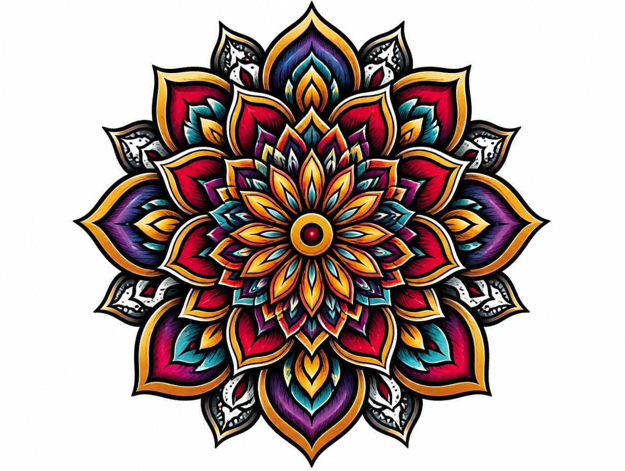 AI-generated mandala tattoo design sample