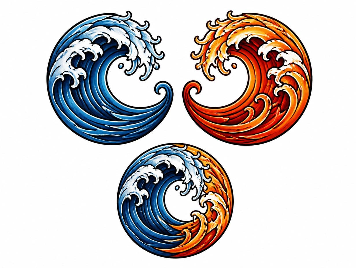 AI-generated couples matching tattoo design sample