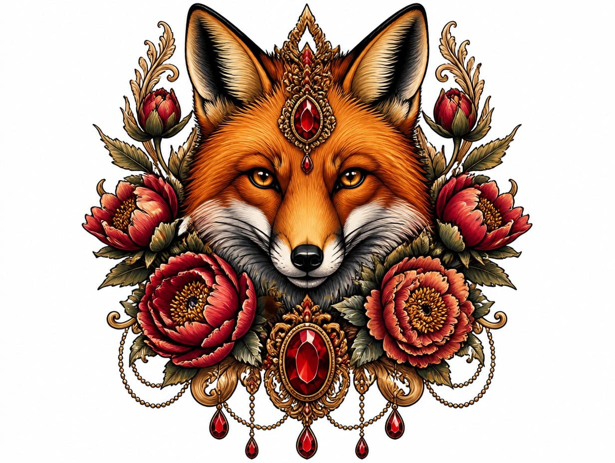 AI-generated neo-traditional tattoo design sample