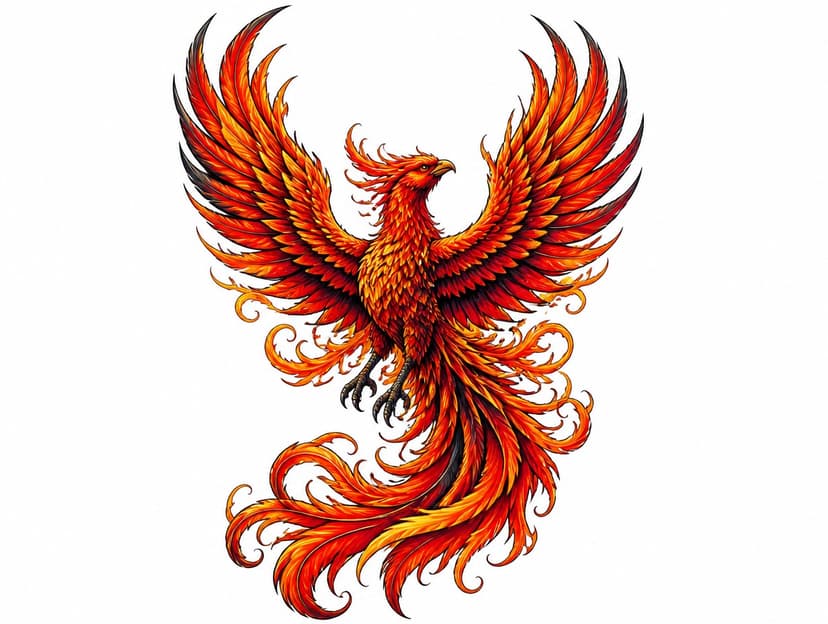AI phoenix tattoo design