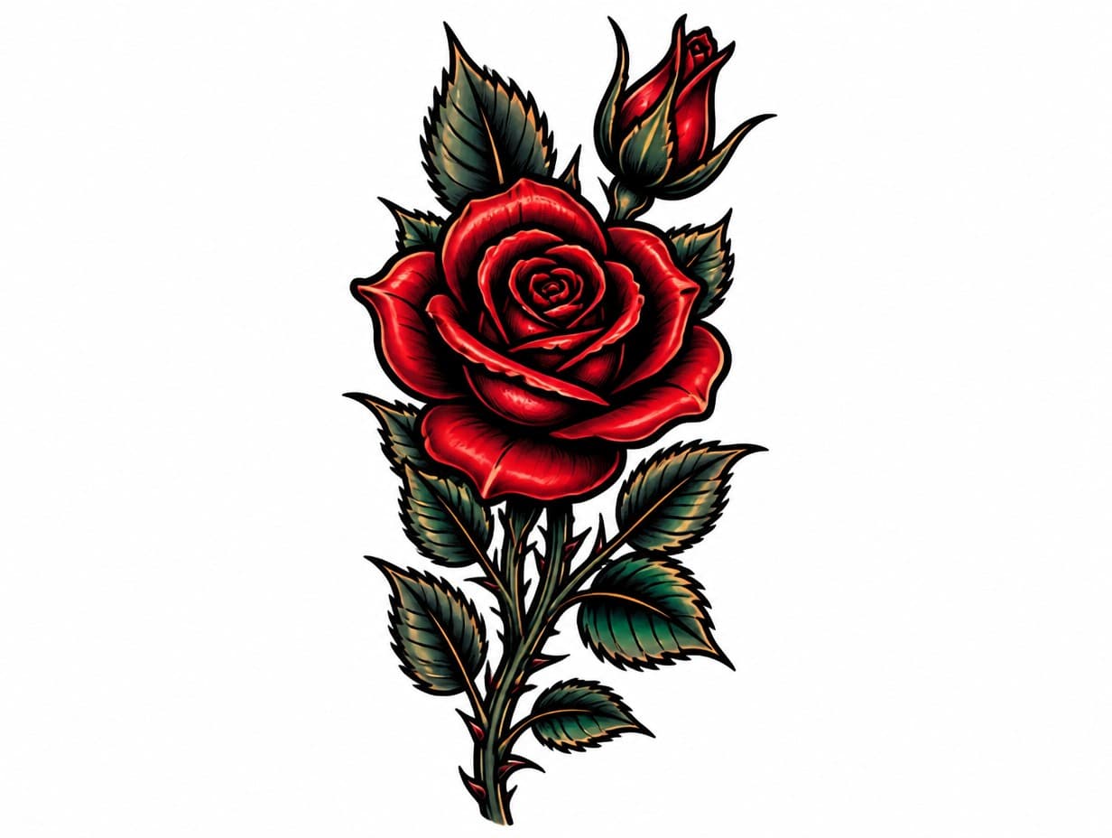 AI-generated rose forearm tattoo design sample