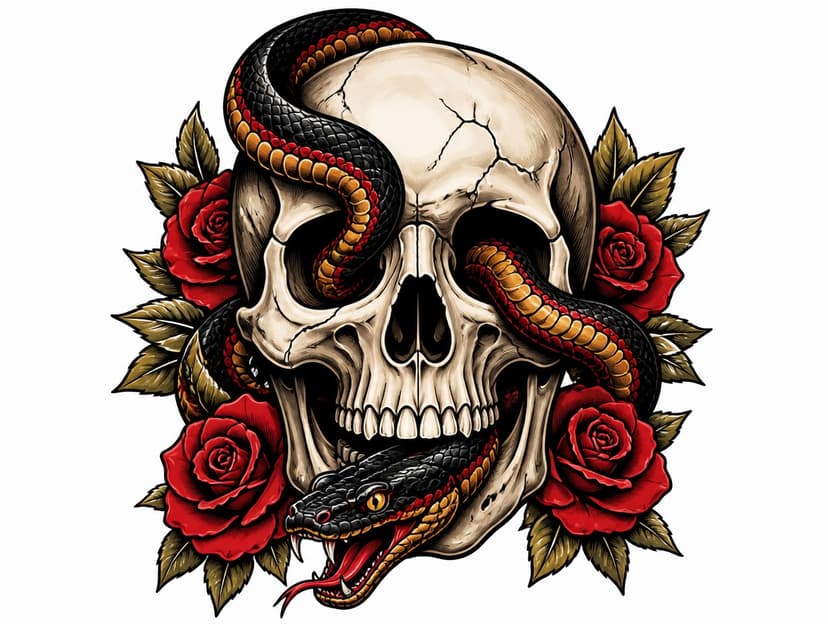 AI skull tattoo design
