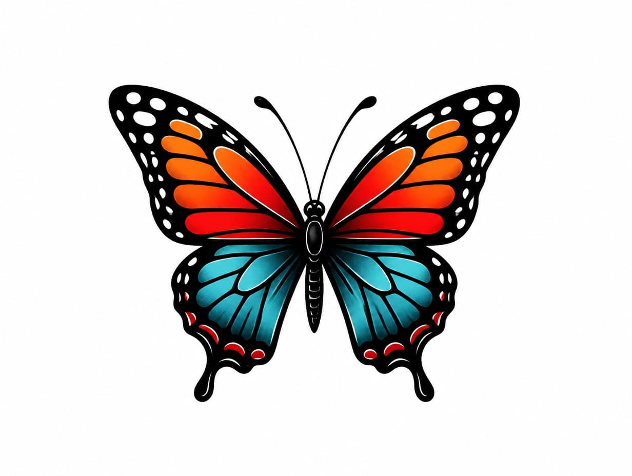 AI-generated small butterfly tattoo design sample