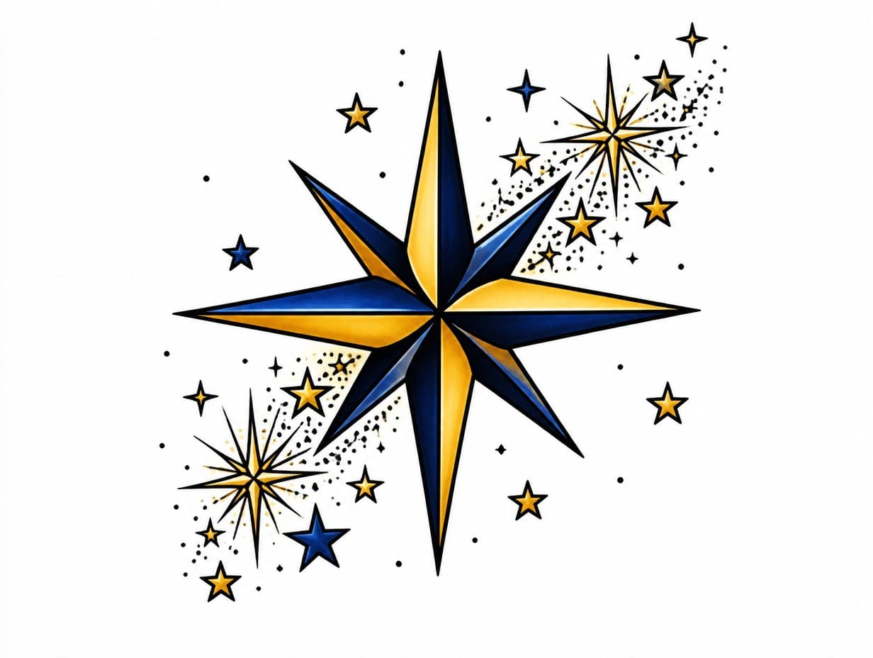 AI-generated small star tattoo design sample